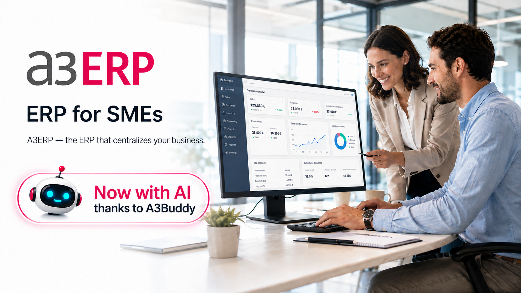 Systray team working with A3ERP